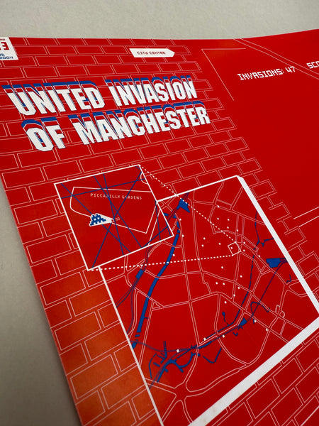 Space Invader United Invasion of Manchester Map #13 Rare Unfolded